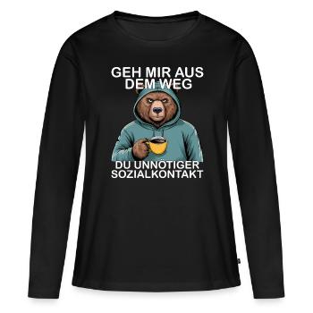Écarte-toi de mon chemin, contact social inutile - T-shirt manches longues Premium bio Femme - noir - Devant - Julia (174cm)