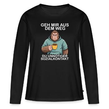Écarte-toi de mon chemin, contact social inutile - T-shirt manches longues Premium bio Femme - noir - Devant - Julia (174cm)