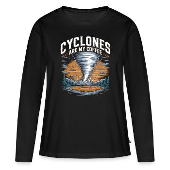 Costume de chasseur de tempête Chasseur de tempête - T-shirt manches longues Premium bio Femme - noir - Devant - Julia (174cm)