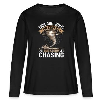 Costume de chasseur de tempête Chasseur de tempête - T-shirt manches longues Premium bio Femme - noir - Devant - Julia (174cm)
