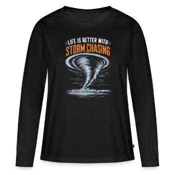 Costume de chasseur de tempête Chasseur de tempête - T-shirt manches longues Premium bio Femme - noir - Devant - Julia (174cm)