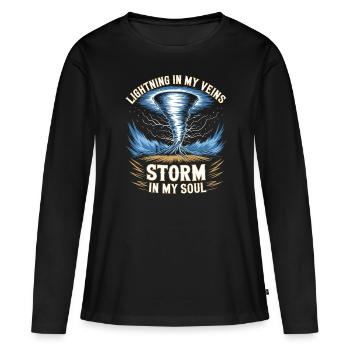 Costume de chasseur de tempête Chasseur de tempête - T-shirt manches longues Premium bio Femme - noir - Devant - Julia (174cm)