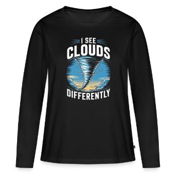 Costume de chasseur de tempête Chasseur de tempête - T-shirt manches longues Premium bio Femme - noir - Devant - Julia (174cm)