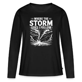 Costume de chasseur de tempête Chasseur de tempête - T-shirt manches longues Premium bio Femme - noir - Devant - Julia (174cm)