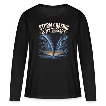 Costume de chasseur de tempête Chasseur de tempête - T-shirt manches longues Premium bio Femme - noir - Devant - Julia (174cm)