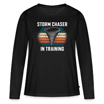 Costume de chasseur de tempête Chasseur de tempête - T-shirt manches longues Premium bio Femme - noir - Devant - Julia (174cm)