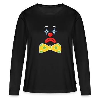 Fasnacht Clown Kostüm Karneval Fasching Kostümidee - Frauen Premium Bio Langarmshirt - Schwarz - Vorne - Julia (174cm)