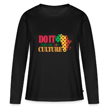 Mois de l’histoire des Noirs Histoire des Noirs - T-shirt manches longues Premium bio Femme - noir - Devant - Julia (174cm)