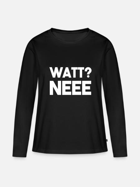 WATT NEEE? - Frauen Premium Bio Langarmshirt - Schwarz