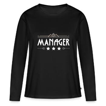 Manager Beruf - Frauen Premium Bio Langarmshirt - Schwarz - Vorne - Julia (174cm)