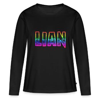 lian rs arc-en-ciel - T-shirt manches longues Premium bio Femme - noir - Devant - Julia (174cm)
