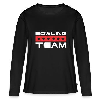 Équipe de bowling - T-shirt manches longues Premium bio Femme - noir - Devant - Julia (174cm)