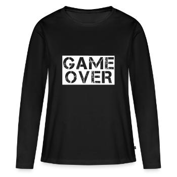 game over - T-shirt manches longues Premium bio Femme - noir - Devant - Julia (174cm)