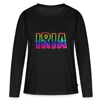 iria rs arc-en-ciel - T-shirt manches longues Premium bio Femme - noir - Devant - Julia (174cm)