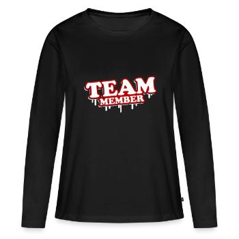 Membres de l’équipe - T-shirt manches longues Premium bio Femme - noir - Devant - Julia (174cm)