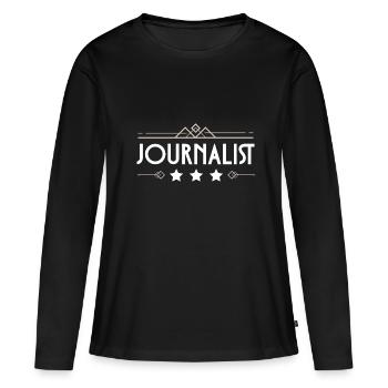 Journalist Beruf - Frauen Premium Bio Langarmshirt - Schwarz - Vorne - Julia (174cm)