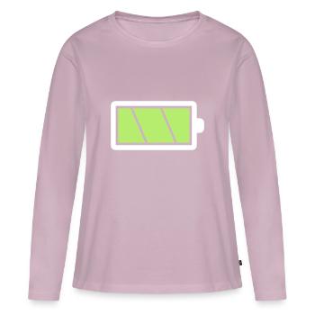 battery fully charged - Women's Premium Organic Long Sleeve Shirt - dusky pink - Front - Julia (174cm)