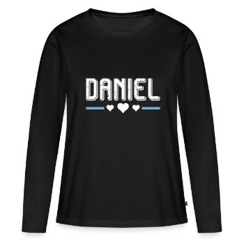Daniel - Frauen Premium Bio Langarmshirt - Schwarz - Vorne - Julia (174cm)