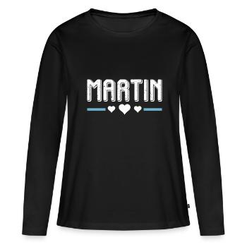 Martin - T-shirt manches longues Premium bio Femme - noir - Devant - Julia (174cm)