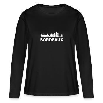 bordeaux ville monuments t-shirt cadeau - T-shirt manches longues Premium bio Femme - noir - Devant - Julia (174cm)