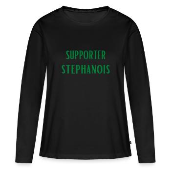 t-shirt saint-étienne supporter stéphanois noel - T-shirt manches longues Premium bio Femme - noir - Devant - Julia (174cm)