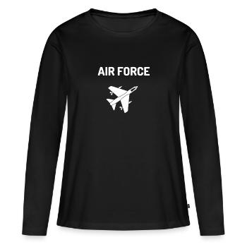T-Shirt Luftwaffe Kampfflugzeug Weihnachtsgeschenk - Frauen Premium Bio Langarmshirt - Schwarz - Vorne - Julia (174cm)