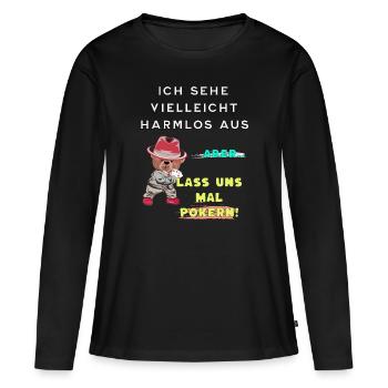 Poker Shark Pokern Onlinepoker - Frauen Premium Bio Langarmshirt - Schwarz - Vorne - Julia (174cm)