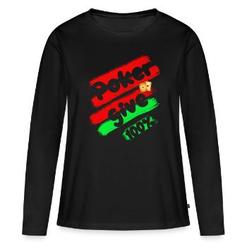 Poker Pokern donne 100% Pokerplay Pokerspiel Game - T-shirt manches longues Premium bio Femme - noir - Devant - Julia (174cm)