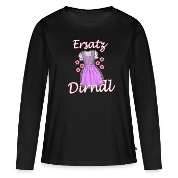 Ersatz Dirndl Volksfest Bayern Fest - Frauen Premium Bio Langarmshirt - Schwarz - Vorne - Julia (174cm)