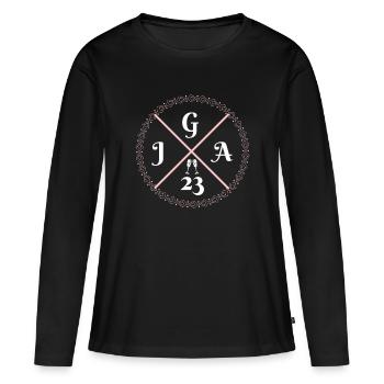 JGA 2023 - Junggesellenabschied Geschenk Braut - Frauen Premium Bio Langarmshirt - Schwarz - Vorne - Julia (174cm)