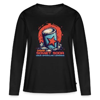 Soviet Soda: The Bubbly Comrade - Women's Premium Organic Long Sleeve Shirt - black - Front - Julia (174cm)