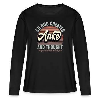 Name Anja Gift Birthday Saying Funny - Women's Premium Organic Long Sleeve Shirt - black - Front - Julia (174cm)