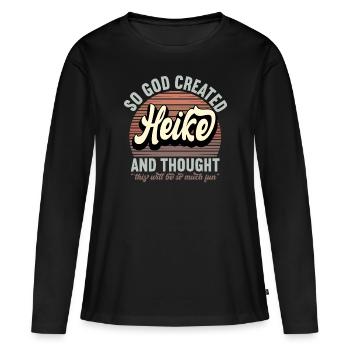 Nom Heike Cadeau Anniversaire Dire Drôle - T-shirt manches longues Premium bio Femme - noir - Devant - Julia (174cm)