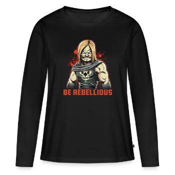 Be rebellious like a rocker motorcyclist - Women's Premium Organic Long Sleeve Shirt - black - Front - Julia (174cm)