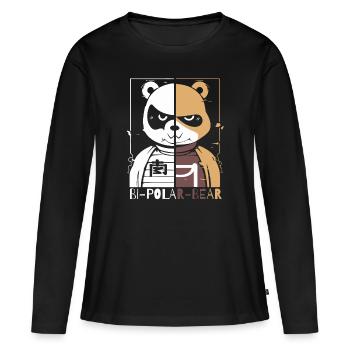 Bipolarer Polar Bär oder Eisbär - Frauen Premium Bio Langarmshirt - Schwarz - Vorne - Julia (174cm)