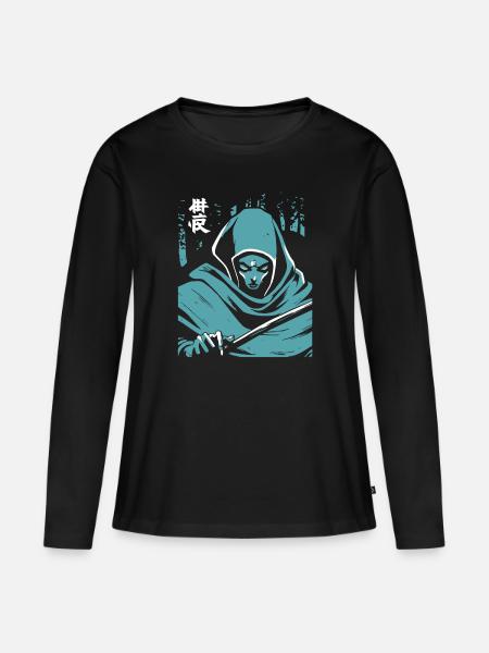 Japanischer Horror Geist - Premium økologisk langærmet T-shirt til kvinder - sort
