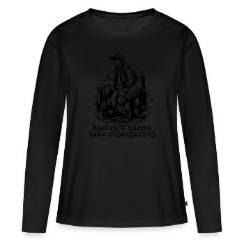 Rappeur Hip-Hop Underground - T-shirt manches longues Premium bio Femme - noir - Devant - Julia (174cm)
