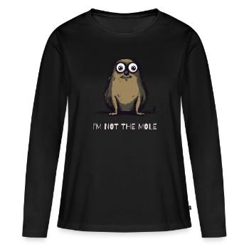 Ich bin nicht der Maulwurf - Frauen Premium Bio Langarmshirt - Schwarz - Vorne - Julia (174cm)