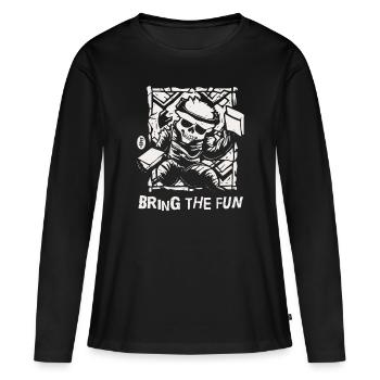 Apportez le plaisir - T-shirt manches longues Premium bio Femme - noir - Devant - Julia (174cm)