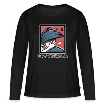 Tarot d’anime : もっと恥ずかしい, L’Embarrassant - T-shirt manches longues Premium bio Femme - noir - Devant - Julia (174cm)