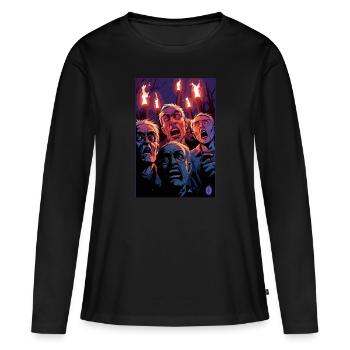 Boomer Mob : Émeute avec des torches - T-shirt manches longues Premium bio Femme - noir - Devant - Julia (174cm)