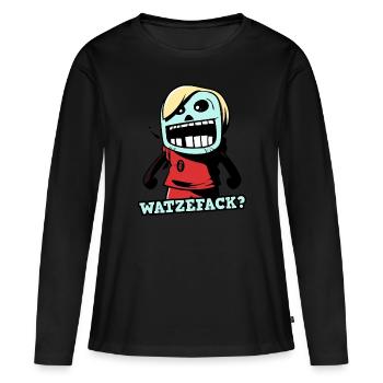 What ze fack, ein Cartoon-Schlingel - Frauen Premium Bio Langarmshirt - Schwarz - Vorne - Julia (174cm)