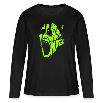 L’homme monstre vert hurlant - T-shirt manches longues Premium bio Femme - noir - Devant - Julia (174cm)