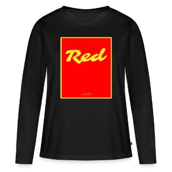 Rouge - T-shirt manches longues Premium bio Femme - noir - Devant - Julia (174cm)