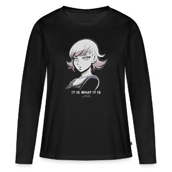 C'est ce que c'est : anime manga dessin animé femme - T-shirt manches longues Premium bio Femme - noir - Devant - Julia (174cm)