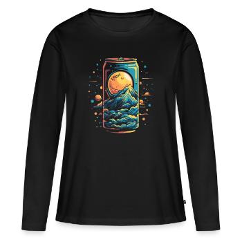 Boîte de soda Space Universe - T-shirt manches longues Premium bio Femme - noir - Devant - Julia (174cm)
