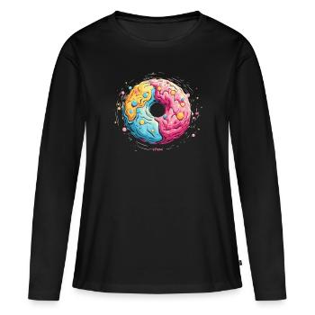 Eine Donut Galaxie - Frauen Premium Bio Langarmshirt - Schwarz - Vorne - Julia (174cm)