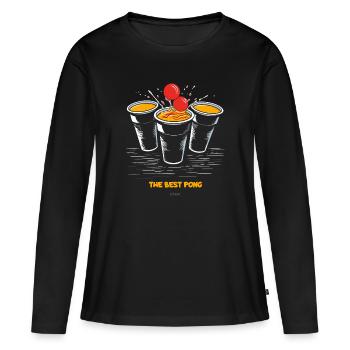 Le meilleur pong est le beer pong - T-shirt manches longues Premium bio Femme - noir - Devant - Julia (174cm)