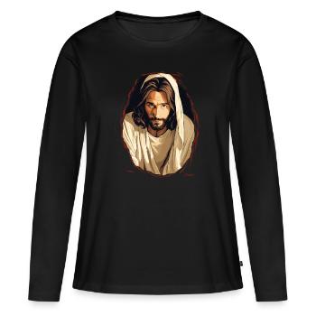 Le gars qui ressemble à Jésus en moi sort - T-shirt manches longues Premium bio Femme - noir - Devant - Julia (174cm)