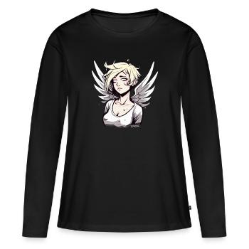 Anime alternatif Angel Girl - T-shirt manches longues Premium bio Femme - noir - Devant - Julia (174cm)